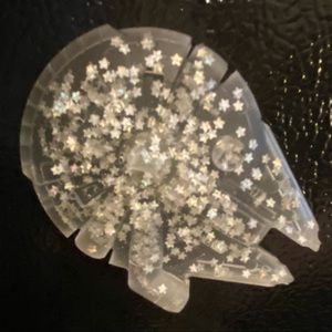 Handmade Clear Glitter Millennium Falcon Star Wars Magnet